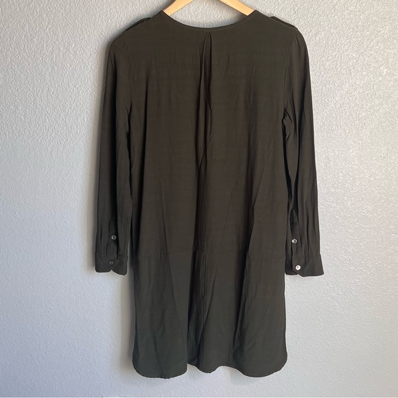Madewell Army Green Tunic Henley Style Dress Size Medium - Picture 3 of 11